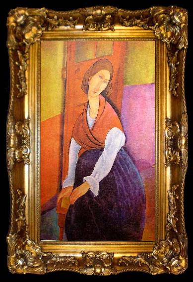 framed  Amedeo Modigliani Portrait of Jeanne Hebuterne, ta009-2